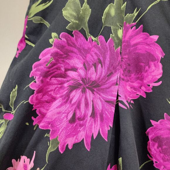 Talbots large purple and pink flower print pleated  lined skirt woman's size 18 - Picture 4 of 10